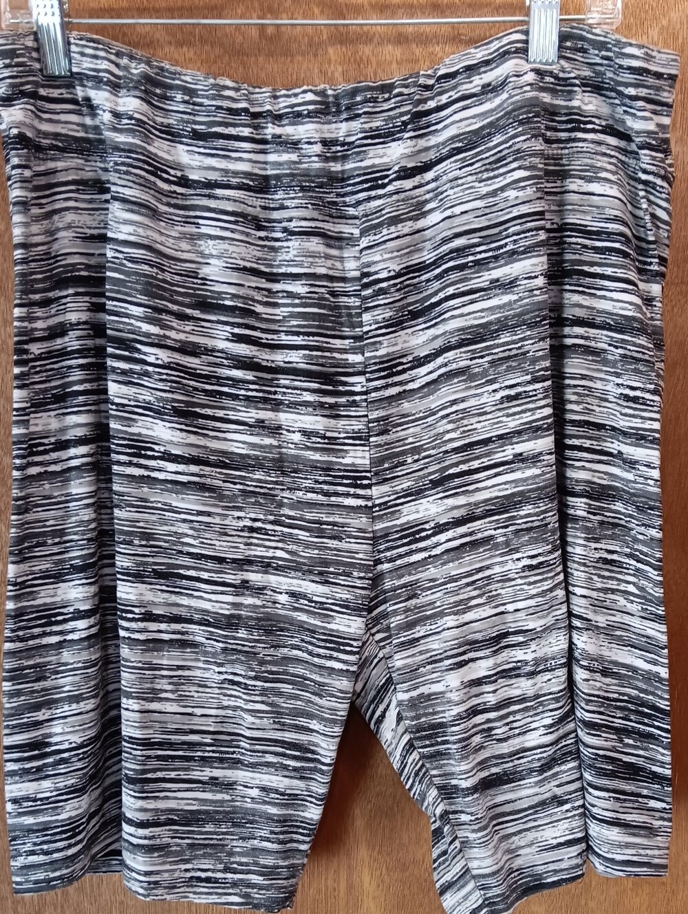 2 Pair  Terra Sky Striped Black & White Knit Shorts